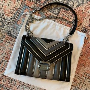 MICHAEL Michael Kors Whitney Tri-Color Quilted Leather Shoulder Bag Black